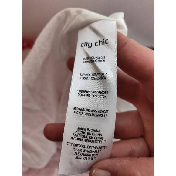 CIty Chic Picnic Maxi Dress Pink Gingham A Line Smocked M/18 - Picture 4 of 8